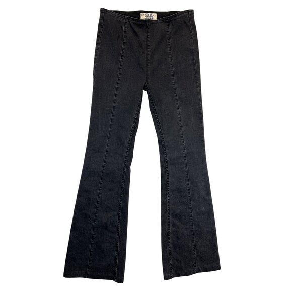 We The Free Jeans Womens 26 Black Denim High-Rise Flare Stretch Waist‎ - Picture 1 of 8